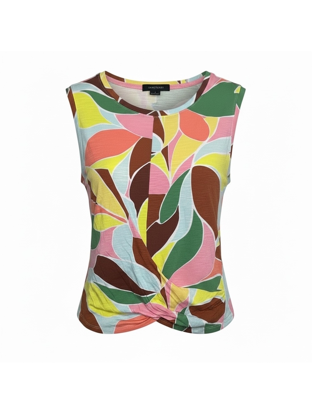 Sanctuary Abstract Organic Print Twist-Front Tank Top - Medium- FLAW - Picture 2 of 7